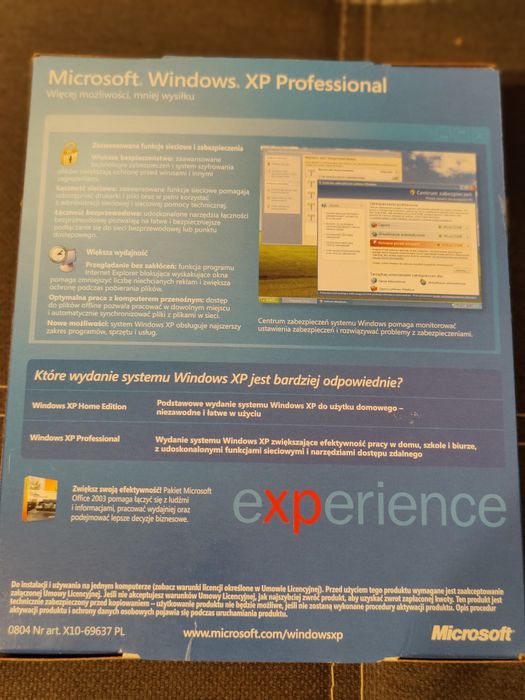 Windows XP Professional PL Box z service pack 2