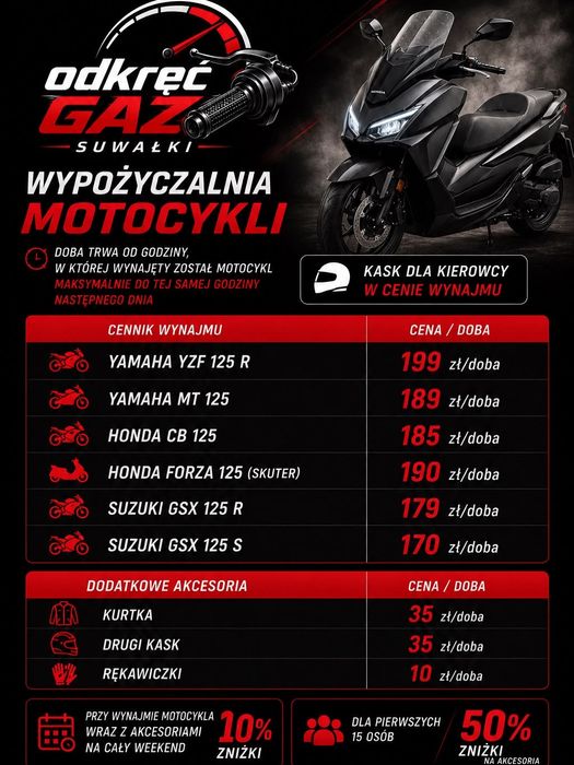 Wypożyczalnia Motocykli 125cm