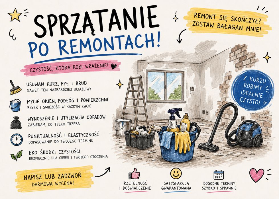Sprzątanie po remoncie w Bielsku-Białej i okolicach