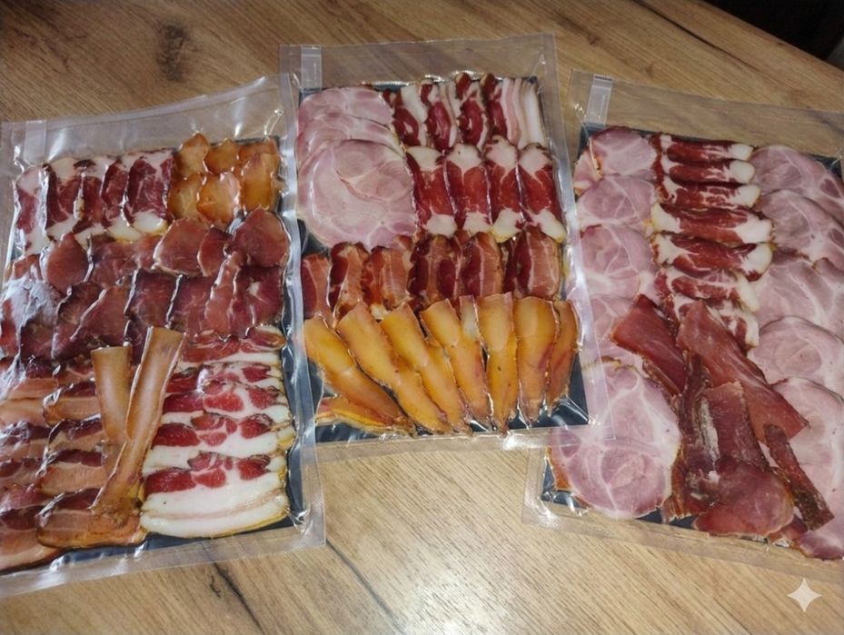 Сирокопчене, сиров'ялене м'ясо та м'ясо гарячого копчення в нарізках
