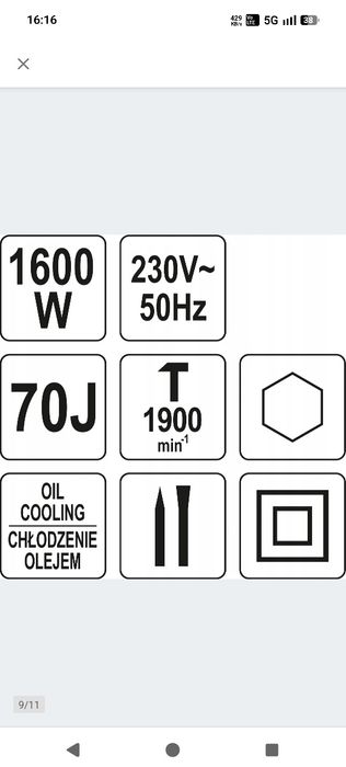 Młot wyburzeniowy Yato YT-82002  1600 W