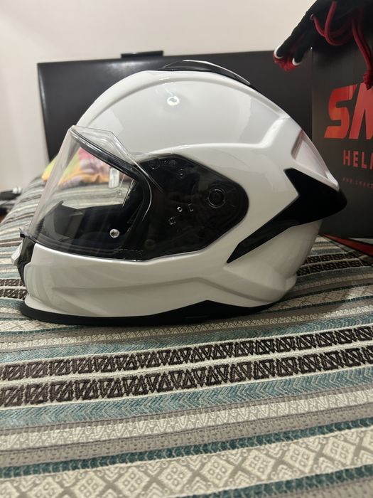 Capacete SMK Tiran Slick White GL100