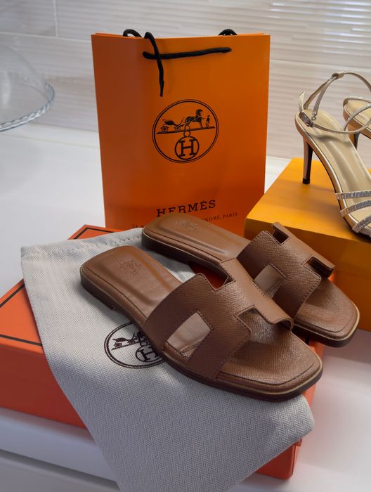 Шльопанці Hermes тапки під Hermes на стопі 24 см