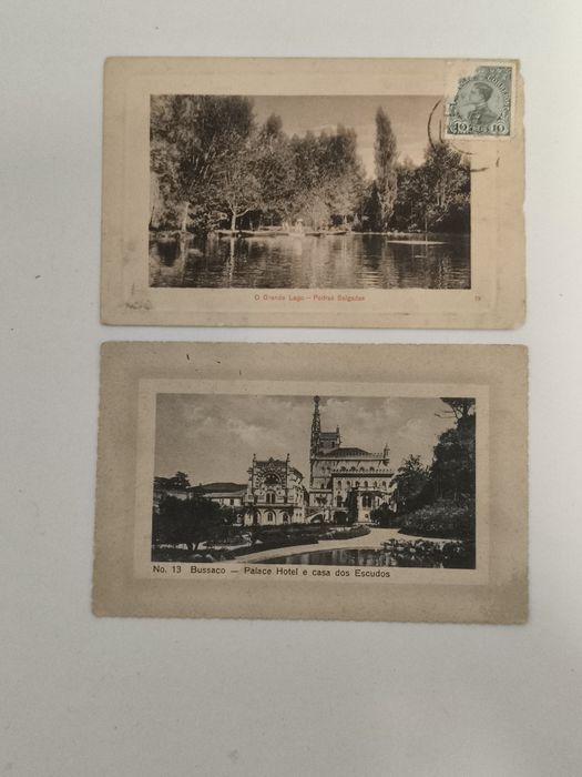 dois postais - gravuras miniatura antigos portugueses, representando