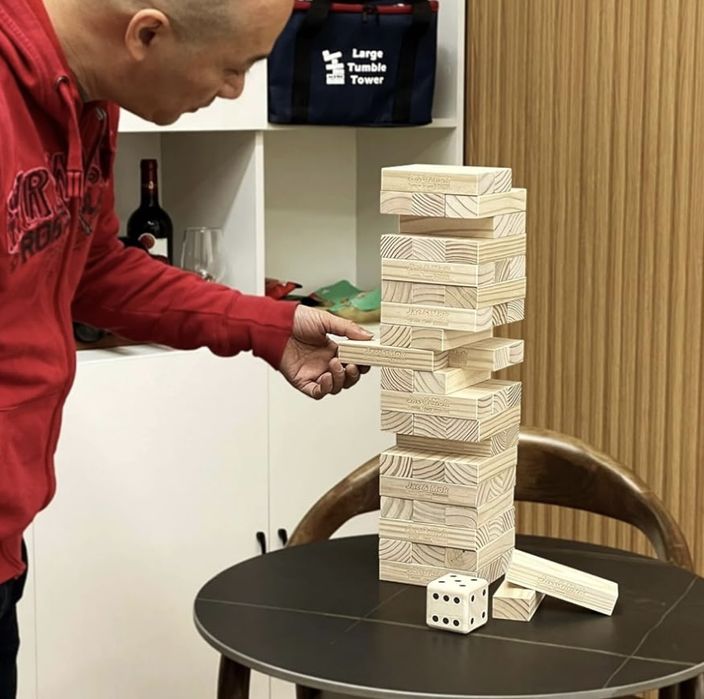 Gra w drewnianą wieżę klocki xxl gra do układania w stosy