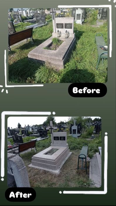 Клінінг прибирання догляд за могилами, реставрація памʼятників, ремонт