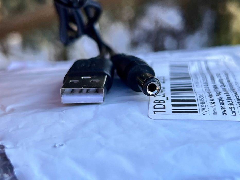 USB-A на штекер 5.5мм x 2.1мм кабель питания зарядный