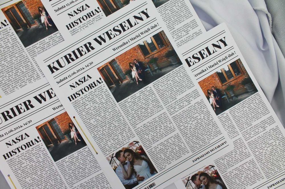 Personalizowana Gazetka Kurier Weselny Format A4