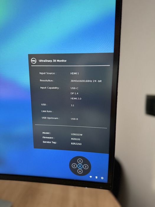 Dell UltraSharp U3821DW — 38” zakrzywiony, 3840x1600, USB-C Hub