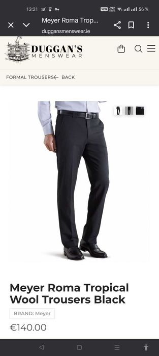 Джинсы брюки Meyer wool mix trousers Germany w36 stretch black.