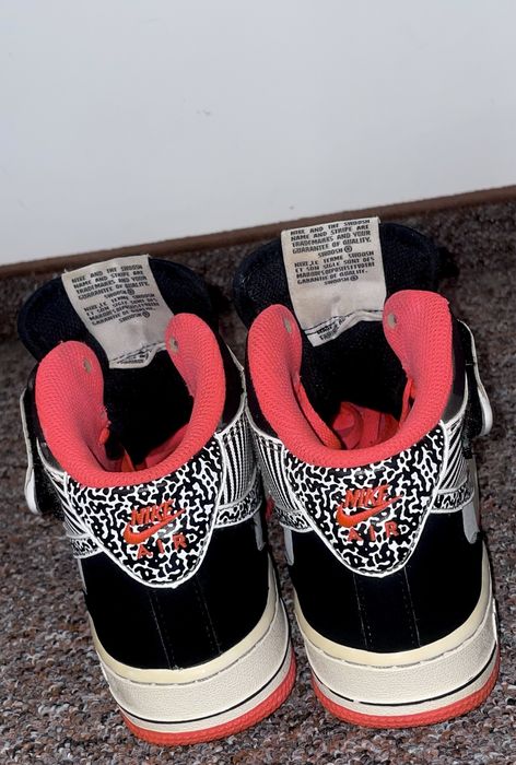 Nike air force 1 gs blanc noir bialo czarne z rozowymi sznurowkami