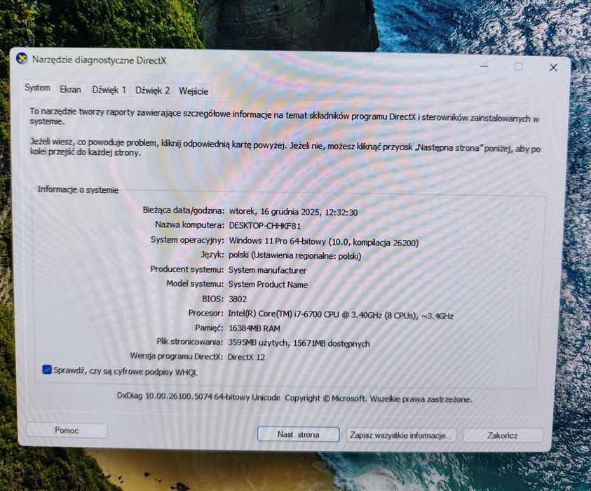 Komputer | i7-6700 | RX 570 8GB | 16 GB RAM | SSD 500  GB | Win11