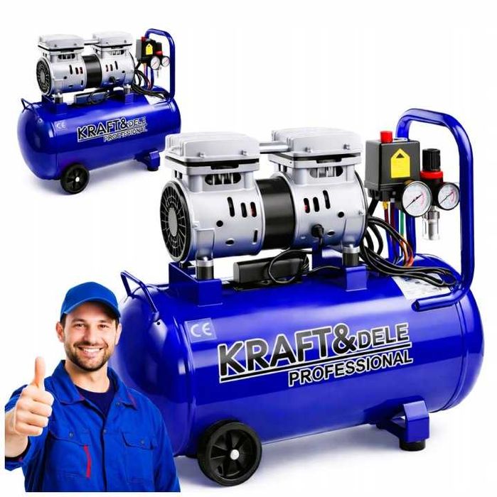 Kompresor Bezolejowy Sprężarka Powietrza 50L 1500W 290L/min New Mod*