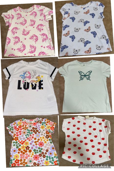 Футболки летние на девочку  H&M 4-6лет