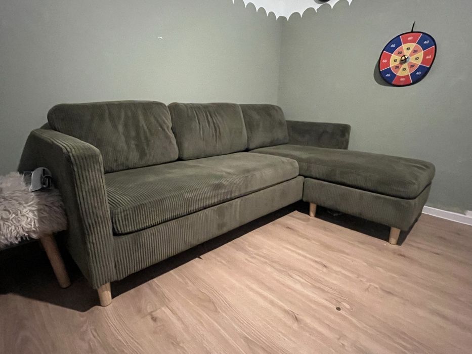Kanapa naroznik sztruksowa