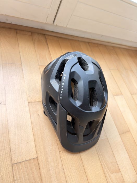 Kask rowerowy Rockrider czarny MTB / Enduro z daszkiem