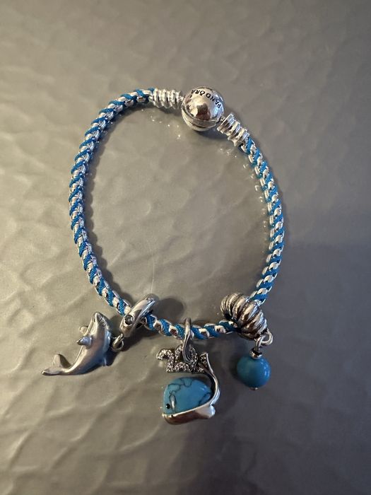 Bransoletka 16 cm Zawieszki  Pandora Charms Zawieszki morskie.