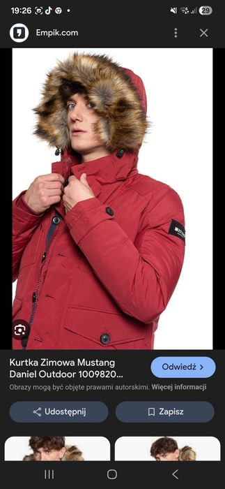 Kurtka Zimowa Mustang, rozmiar M, NOWA DANIEL  H