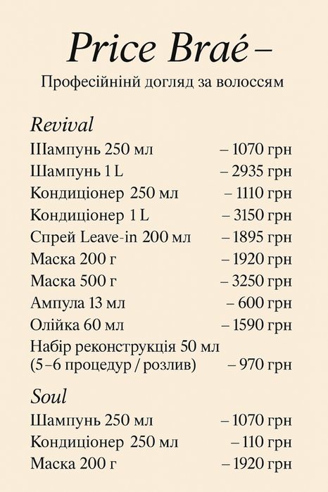 Brae Revival-лінія для пошкодженого волосся