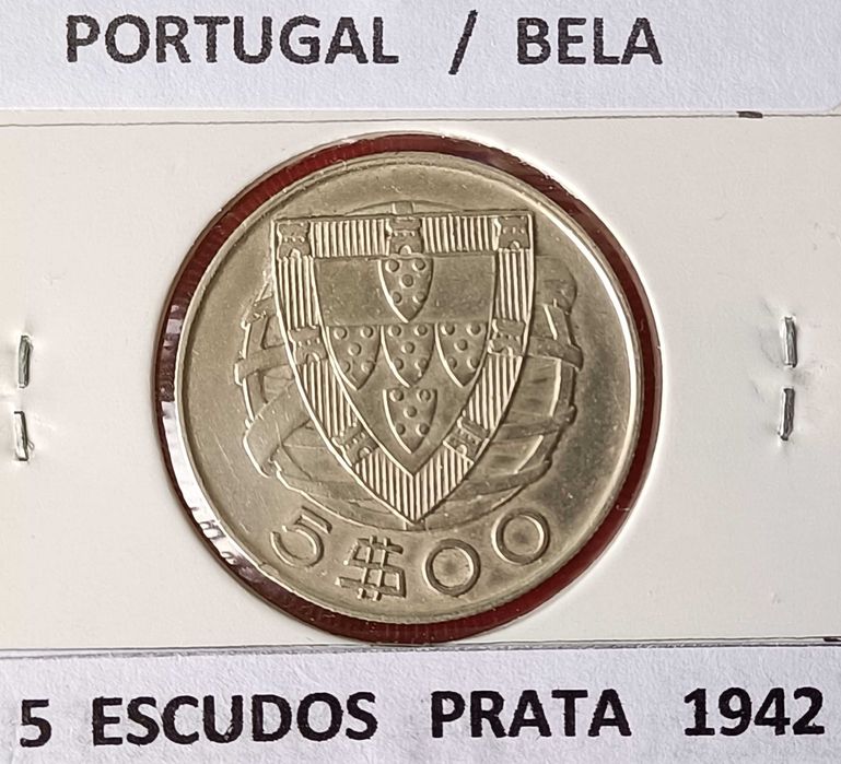 2 Moedas 5 escudos  2ª República Portuguesa " Emissão Anual em Prata "