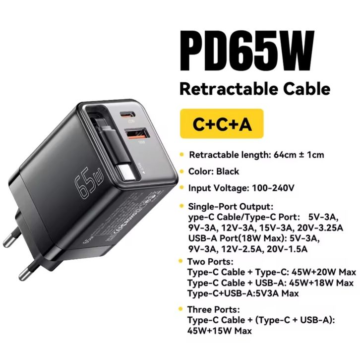 ESSAGER 65W блочок швидкісної зарядки