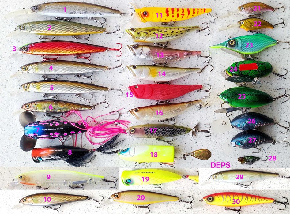 OSP 11タイプ　まとめ売り20セット Воблеры OSP Deps Smith FLT Kosadaka Shimano Daiwa: 650 грн