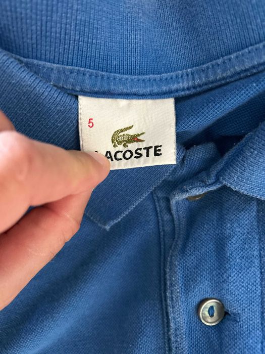 Niebieska męska koszulka polo - LACOSTE - M/L - OKAZJA