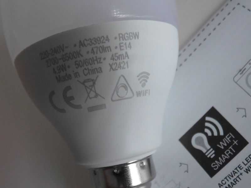 Żarówka LED E14 4,9W RGBW SMART+ WiFi sterowana smartfonem K