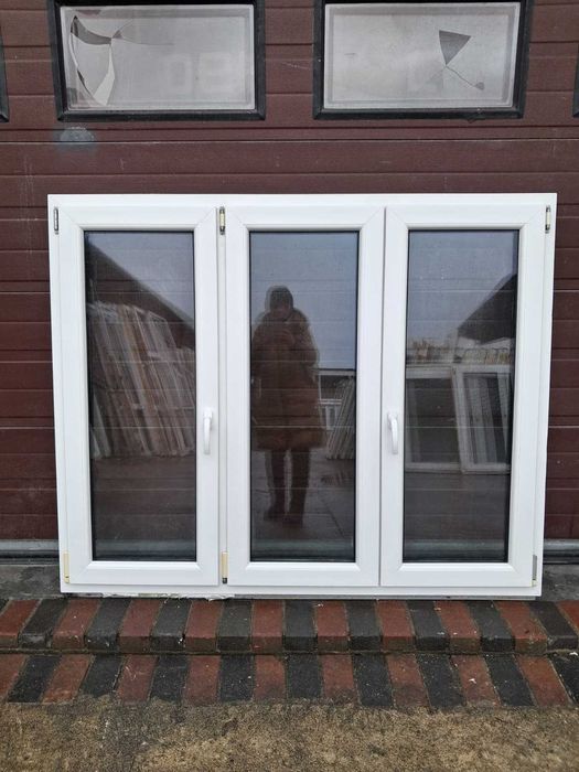 Okno trzyskrzydłowe 168x137 pcv okna duże białe DOWÓZ CAŁY KRAJ