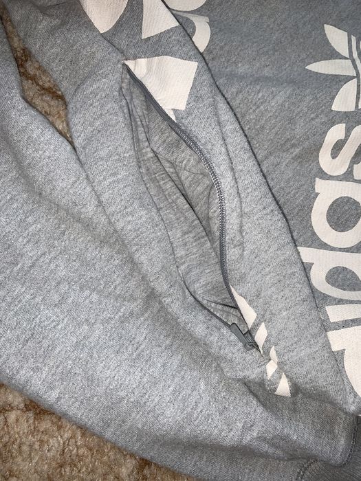 Серый винтажный  оригинальный свитшот кофта худи adidas адидас адик