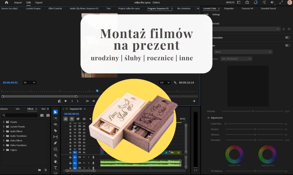 Montaż filmów na prezent | 48h | pudełeczko