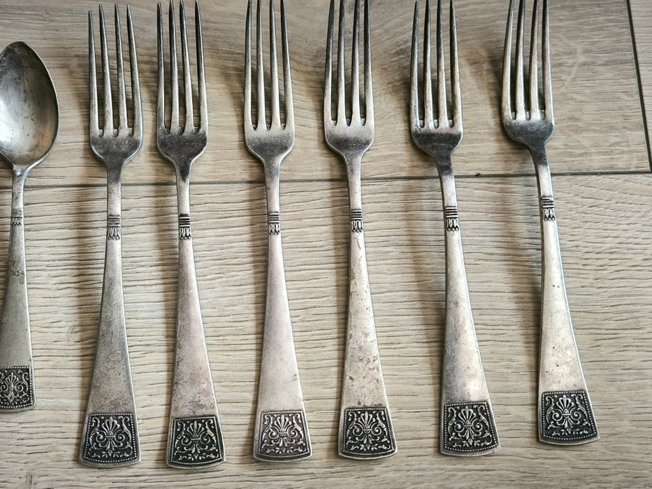 Przedwojenne sztućce plater Pelowski Centra Warszawa