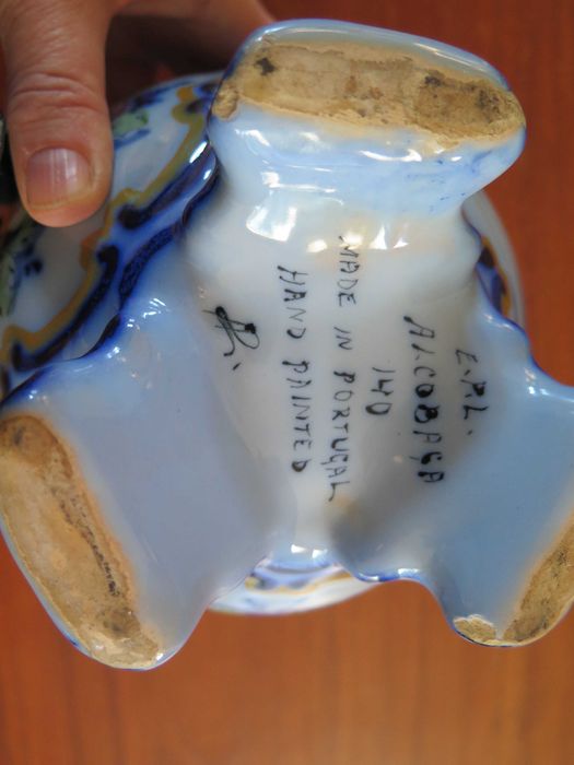 3 peças Cerâmica de Alcobaça vintage, prato jarro e galheteiro