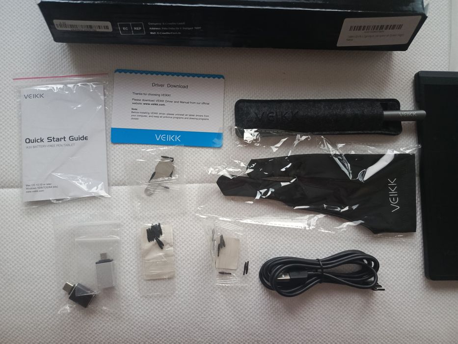 Nowy 10x6 cali dotykowy tablet graficzny: Veikk A30-pełny komplet