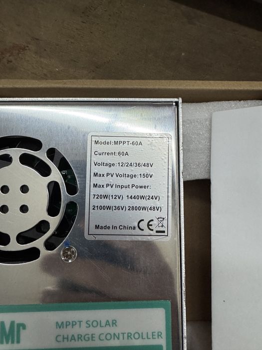 MPPT контроллер 12/24/36/48 вольт 60ампер.