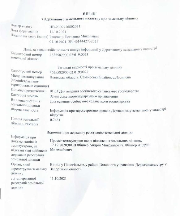 Продаж БЕЗ КОМІСІЇ земельної ділянки 74сот. с. Лосинець, Завадівка, Турка, Самбір - View 5