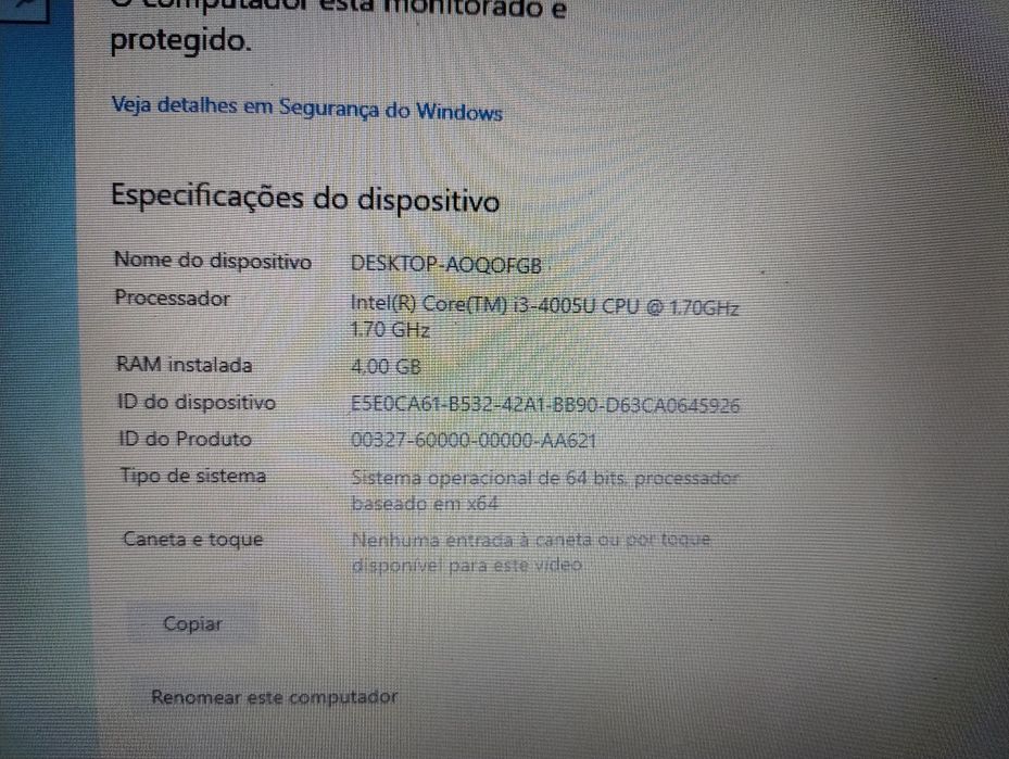 Notebook HP Intel I3 é 4G RAN