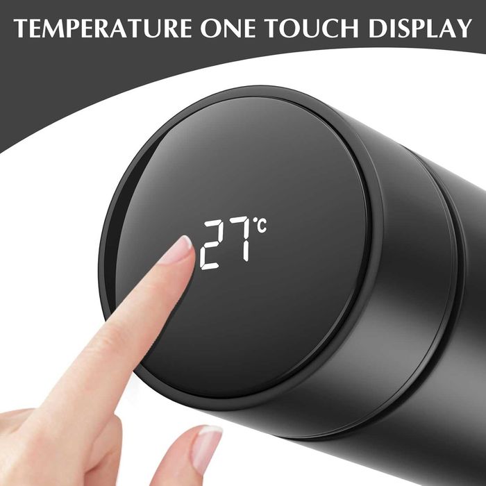 Homealexa Termos 500ml, kubek termiczny wyświetlacz temperatury LED,
