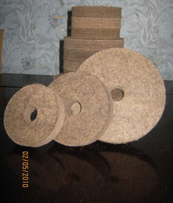 Круги полірувальні войлочні, повсть, войлок технічний листовий