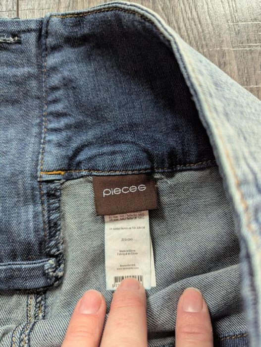 Pieces jeansy skinny rurki wysoki stan