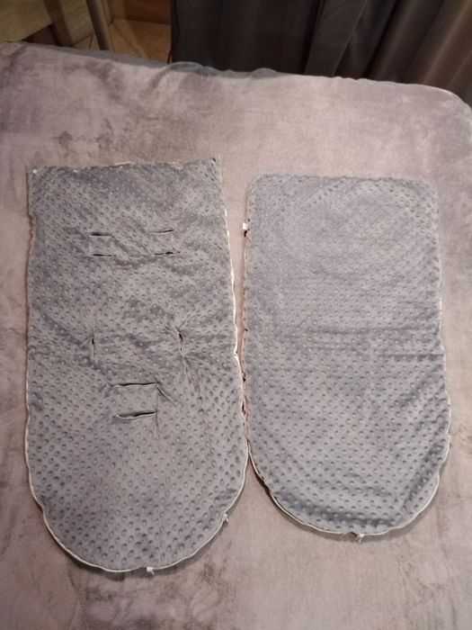 Zestaw na zimę do wózka i gondoli: śpiworek i mufka