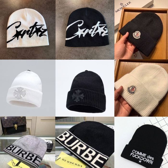 Брендові шапки Corteiz,Chrome Hearts,Moncler,Burberry