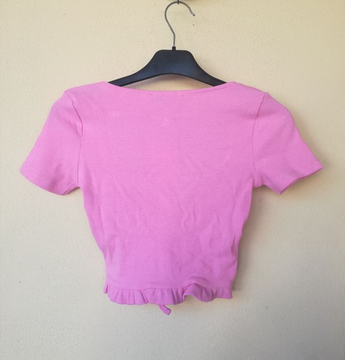 Blusa curta rosa Zara S