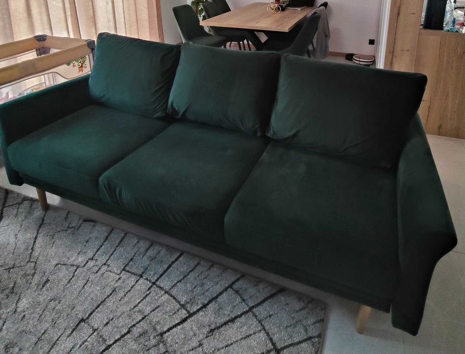 Sofa 3-osobowa zieleń butelkowa