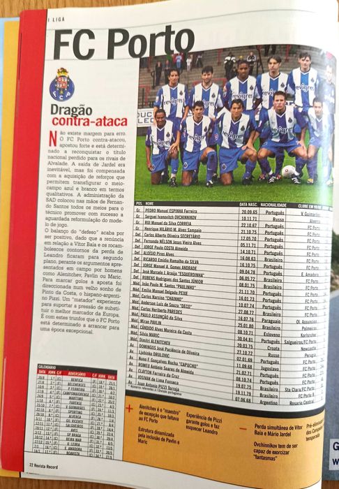 Record - revista da época 2000-2001