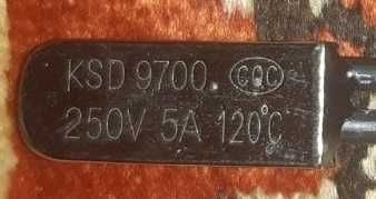 Термостат біметалічний 5A 250V  120 грд.С