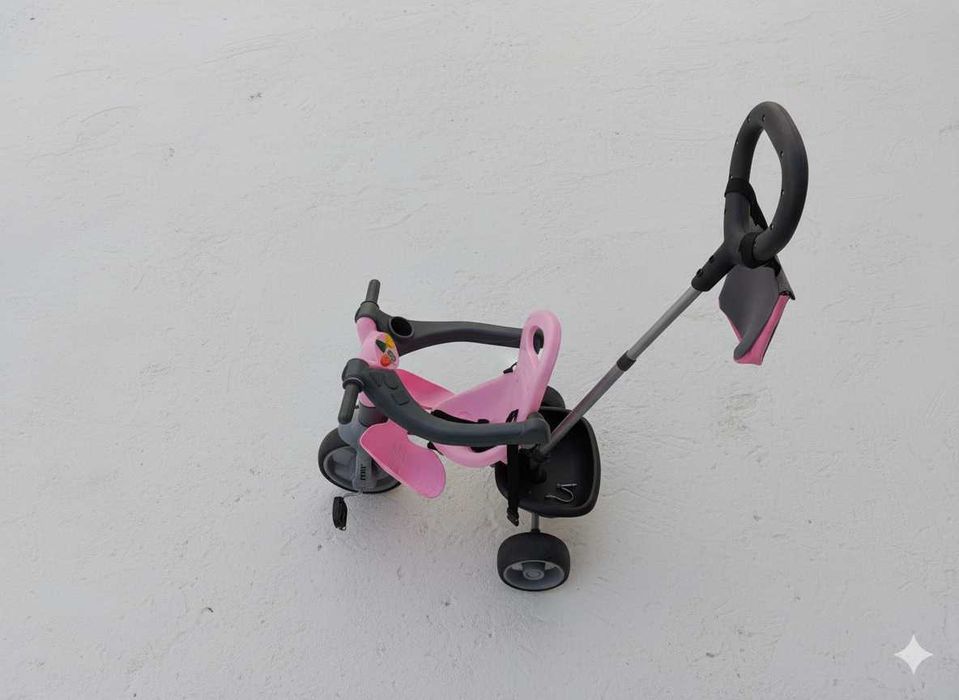 Triciclo Infantil Rosa/Cinza – Muito Bom Estado | Seguro e Confortável