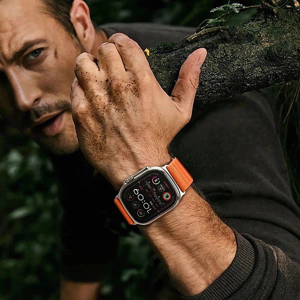 Pasek Tech-Protect Nylon na Apple Watch 44 / 45 / 46 / 49 mm - pomarań