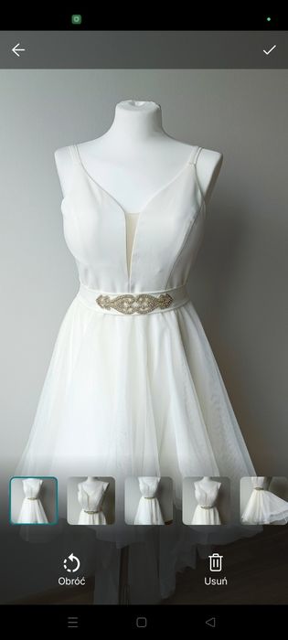 Suknia ślubna sukienka wesele poprawiny ślub cywilny M kremowa ecru