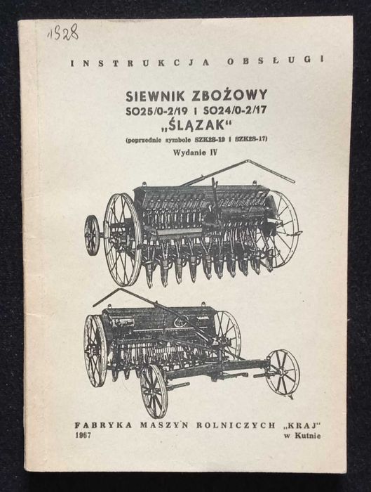 Instrukcja siewnik Ślązak SO24 SO25 katalog części